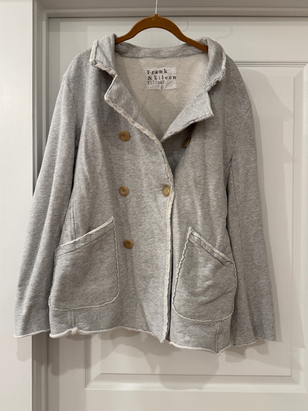 Frank & Eileen Belfast Light Gray Double-Breasted Utility Jacket